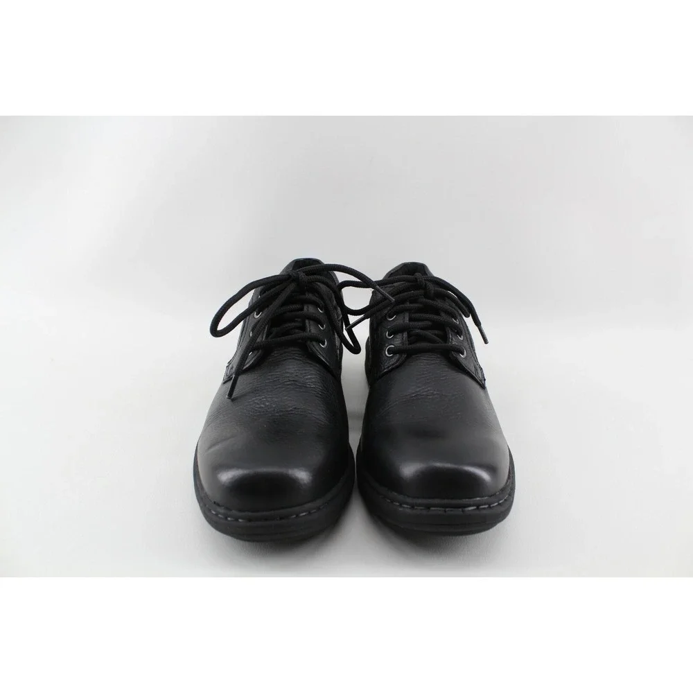 Nunn Bush Black Leather Plain Toe Oxford Men's 9 M US‎ Memory Foam Insoles